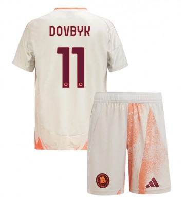 AS Roma Artem Dovbyk #11 Segunda Equipación Niños 2024-25 Manga Corta (+ Pantalones cortos)